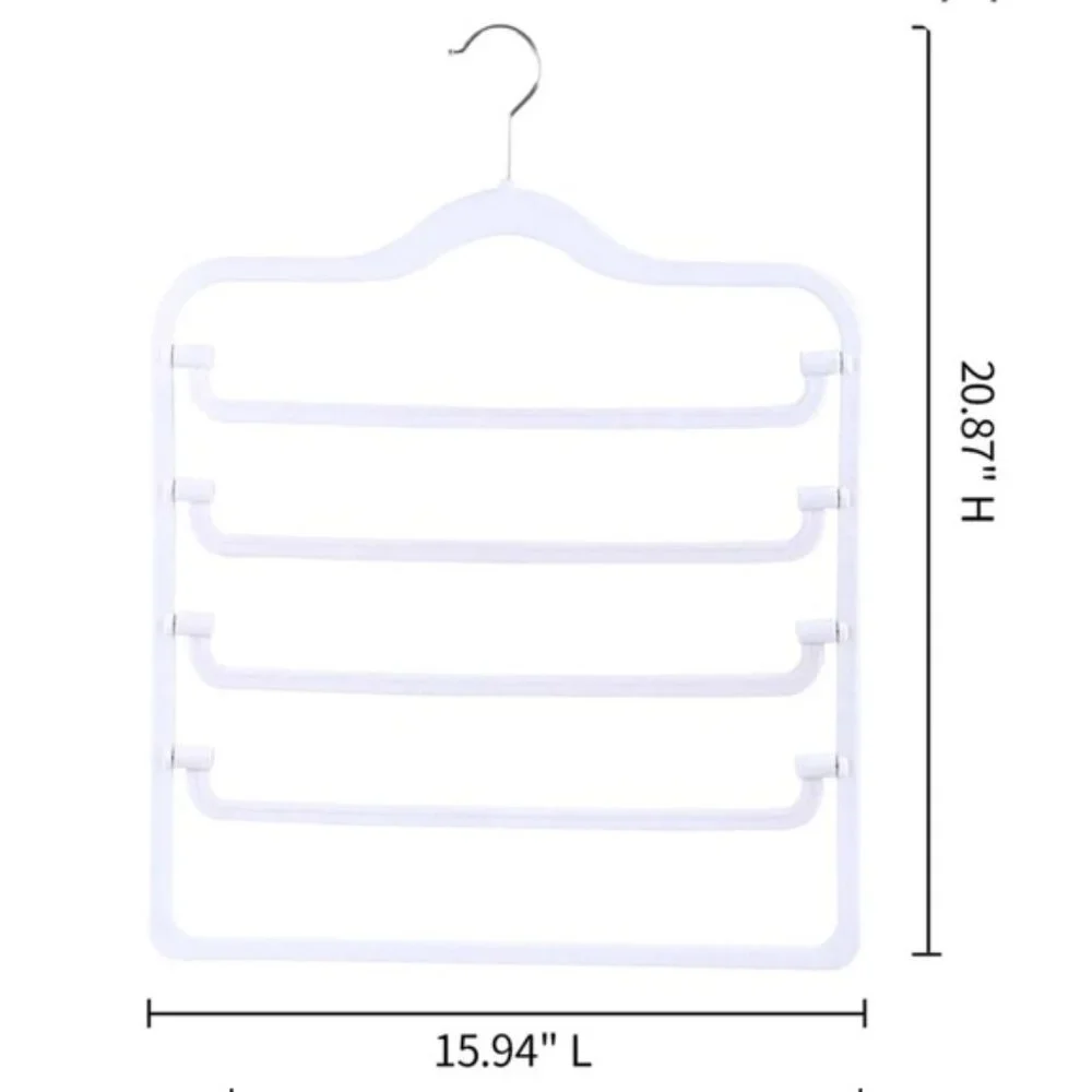 Flocked White No-Slip Flocked Pant Hanger